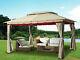 3x4m Deluxe Metal Pavilion Gazebo Awning Canopy Sun Shade Party Tent Marquee