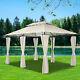 3x4m Garden Metal Gazebo Patio Party Tent Marquee Canopy Shelter Pavilion Beige