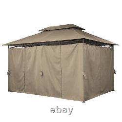 3x4M Garden Metal Gazebo Patio Party Tent Marquee Canopy Shelter Pavilion Brown