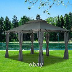 3x4M Garden Metal Gazebo Patio Party Tent Marquee Canopy Shelter Pavilion Grey