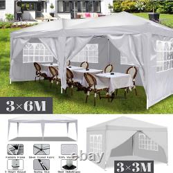 3x6M/3x3M Gazebo Heavy Duty Marquee Garden Party Patio Canopy Pop Up Tent White