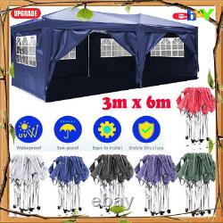 3x6M Heavy Duty Gazebo Marquee Canopy Waterproof Garden Patio Party Tent WithSides