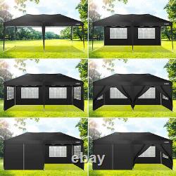 3x6m Pop up Gazebo Tent Commercial Waterproof Garden Party Tent WithSides Black UK
