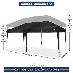 3x6m Pop up Gazebo Tent Commercial Waterproof Garden Party Tent WithSides Black UK