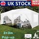 3x6m Pop-up Waterproof Gazebo Withsides Marquee Party Tent Heavy Duty Canopy White