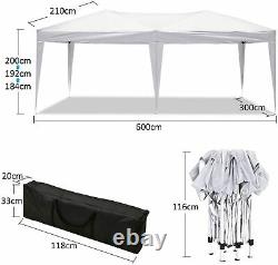 3x6m Pop-up Waterproof Gazebo withSides Marquee Party Tent Heavy Duty Canopy White
