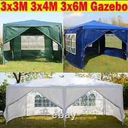 3x/3/4/6m Gazebo Party Tent Wedding Garden Gazebos with Sides Wall Heavy Duty