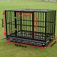 48 Metal Pet Dog Cage Crate Kennel Heavy Duty Black Tray Wheels Folding Portabl