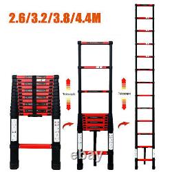 4.4M Heavy Duty Multi-Purpose Aluminium Telescopic Folding Ladder Extendable Red