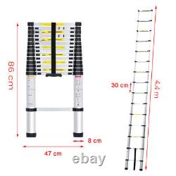4.4M Portable Heavy Duty Aluminium Telescopic Ladder Step Safety Extendable