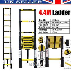 4.4Meter Portable Heavy Duty Multi-Use Aluminium Telescopic Extendable Ladder UK