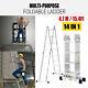 4.7m/15.4ft Heavy Duty Aluminum Multi Purpose Folding Step Ladder 14 In 1