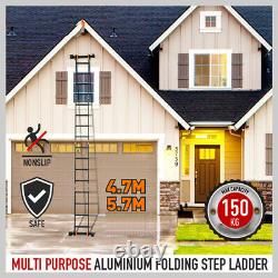 4.7M Black 14 in 1 Multi Purpose Folding Aluminium Heavy Duty Ladder