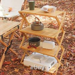 (4 Layers) Portable Folding Camping Shelf Outdoor Heavy Duty Durable