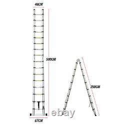 5M 2.5M Portable Heavy Duty Multi-Purpose Aluminium Telescopic Ladder Extendable