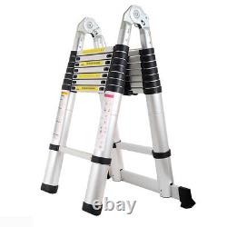 5M A Type Portable Aluminium Telescopic Folding Ladder Heavy Duty Extendable UK