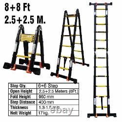 5M Heavy Duty Aluminium Multi-Purpose Telescopic Folding Ladder Extendable Work
