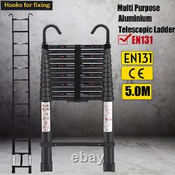 5M Heavy Duty Multi-Purpose Aluminium Telescopic Ladder 13 Step Outdoor 5 Meters