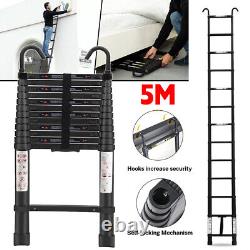 5M Heavy Duty Multi-Purpose Aluminium Telescopic Ladder Extendable withStable Hook