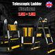 5m Heavy Duty Multi-purpose Aluminum Telescopic Steps Ladder 2.5+2.5m Black Uk