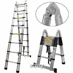 5M Portable Heavy Duty Fold Multi-Purpose Aluminium Telescopic Ladder Extendable