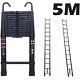 5m Portable Heavy Duty Multi-purpose Aluminium Telescopic Ladder Extendable+hook