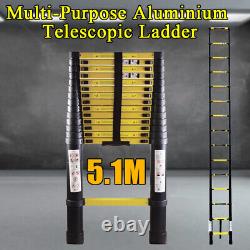 5.1M Heavy Duty Portable Home Telescopic Loft Ladder Extendable Aluminium Lader