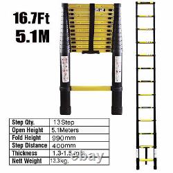5.1M Portable Heavy Duty Telescopic Ladder Aluminium Ladders DIY Tool Extension