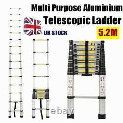5.2M Heavy Duty Portable Multi-Purpose Aluminium Telescopic Ladder Extendable UK