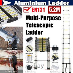 5.2M Heavy Duty Portable Multi Purpose Aluminium Telescopic Ladder Extendable UK