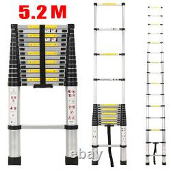 5.2M Heavy Duty Portable Safety Climb Ladder Aluminium Ladder Non-Slip Silver UK