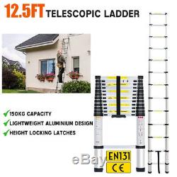 5.2M Multi-Purpose Aluminium Telescopic Step Ladder Climb Extendable Heavy Duty