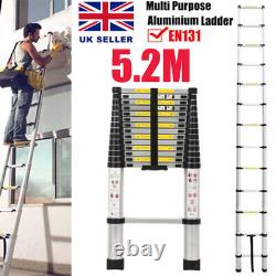 5.2M Portable Heavy Duty Multi-Purpose Aluminium Telescopic Loft Roof Ladder UK