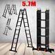 5.7m Heavy Duty Folding Ladder Aluminium Long Extendable Multi Purpose Step