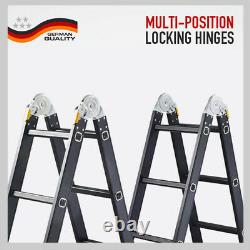 5.7M Multi Purpose Folding Aluminium Heavy Duty Ladder Adjustment 14 in 1