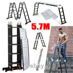 5.7M Multi Purpose Folding Aluminium Heavy Duty Ladder Step With Platform