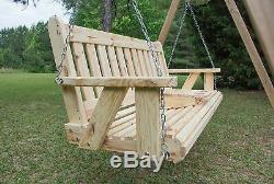 5 ft Portable Cup Holder ROLLED seating Amish Heavy Duty Porch Swing Made in USA