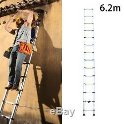 6.2M 20.3ft Extendable Portable Heavy Duty Aluminium Telescopic Ladder