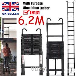 6.2M Extendable Portable Heavy Duty Aluminium Telescopic Ladder 150KGS Capacity