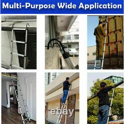 6.2M Portable Heavy Duty Aluminium Telescopic Ladder Extendable With Safety Hook