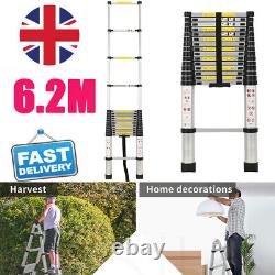 6.2M Portable Heavy Duty Multi Purpose Aluminium Telescopic Extendable Ladder UK