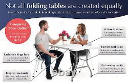 6ft Folding Table Heavy Duty Sturdy Foldable & Portable for Garden Camping 180cm