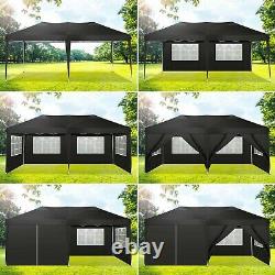 6x3m Garden Gazebo Black Party Shelter Tent Patio Shade Outdoor Sun Canopy UK A+