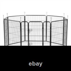 8 Panel Heavy Duty Pet Play Pen Cage Dog Rabbit Puppy Metal Outdoor Enclosure