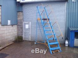 8 Tread Heavy Duty Portable Mobile Safety Tall Warehouse Industrial Step Ladder