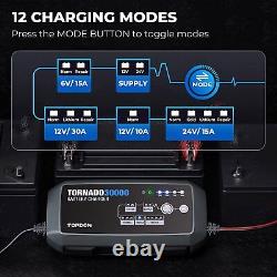 9-STEP Charging 30Amp Heavy Duty Smart Car Battery Charger Pulse Repair 12V 24V