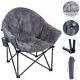 Alpha Camp Oversize Comfy Plush Moon Saucer Chair With Carry Bag 158 Kgs Grey