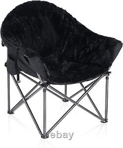 ALPHA CAMP Portable Camping Folding Moon Chair, Oversized Heavy Duty Camping Bag