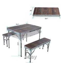 Aluminium Folding Portable Camping/Picnic Outdoor Table & Stool Chair Set