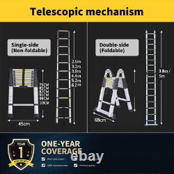 Aluminium Heavy Duty Telescopic Folding Ladder 1.4-6.2M Multi-Purpose Extendable
